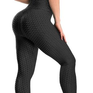 Jenbou Women's High Waist Yoga Pants Butt Lifting Ruched Stretchy